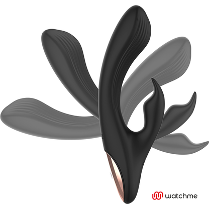 Close-up do ANNE'S DESIRE Vibrador Rabbit com Tecnologia WATCHME e Controle Remoto, mostrando seu design ergonómico e material de silicone.