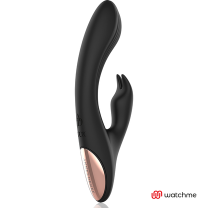 Close-up do ANNE'S DESIRE Vibrador Rabbit com Tecnologia WATCHME e Controle Remoto, mostrando seu design ergonómico e material de silicone.