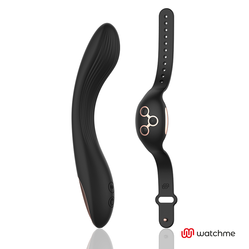 Vibrador ANNE'S DESIRE Curve preto e dourado com controlo remoto WATCHME