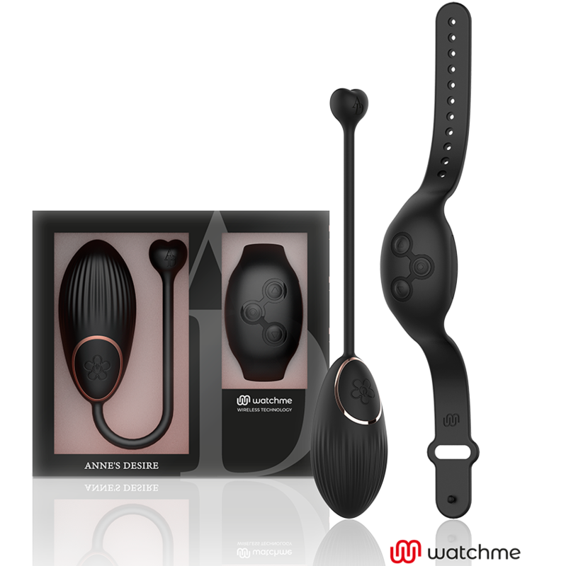 ANNE'S DESIRE EGG Vibrador com Controle Remoto WATCHME Preto, mostrando seu design compacto e elegante.