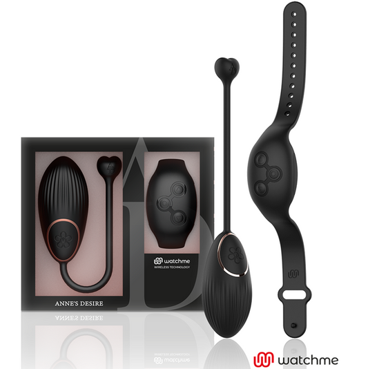 ANNE'S DESIRE EGG Vibrador com Controle Remoto WATCHME Preto, mostrando seu design compacto e elegante.