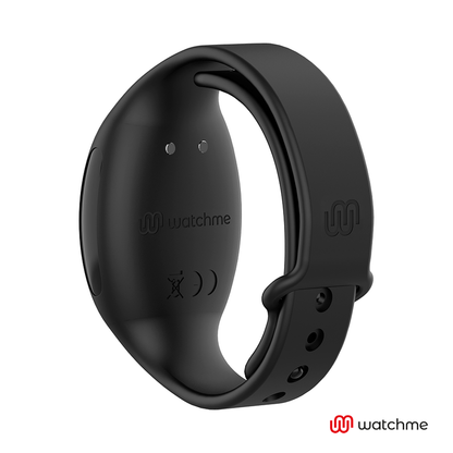Close-up do vibrador ANNE'S DESIRE Dual Pleasure U-Shape WATCHME Preto, destacando o design ergonómico e a textura de silicone.