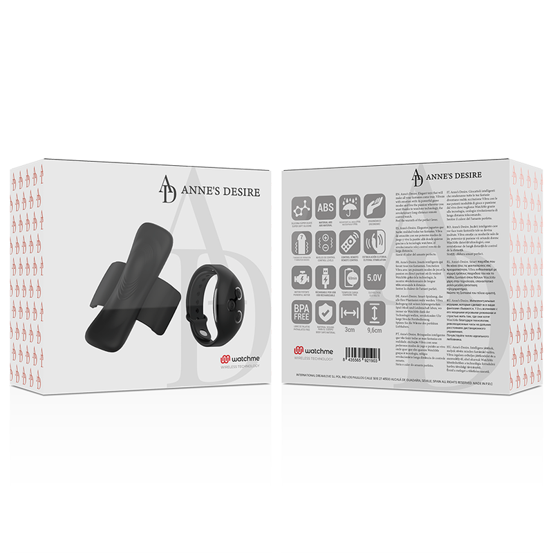 ANNE'S DESIRE Panty Pleasure Secret com Tecnologia WATCHME Preto, vibrador de calcinha discreto para prazer íntimo.