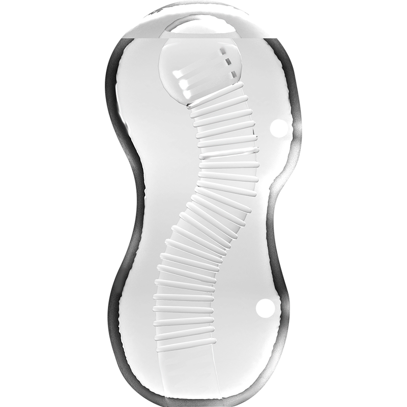 Masturbador masculino JAMYJOB Extreme TENSEK 3 Claro Transparente, exibindo sua textura interna e design