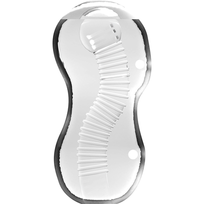 Masturbador masculino JAMYJOB Extreme TENSEK 3 Claro Transparente, exibindo sua textura interna e design