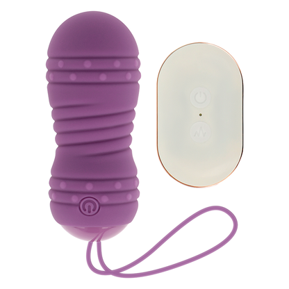 Ovo Vibratório OHMAMA com Controle Remoto Lilás, mostrando design compacto e discreto