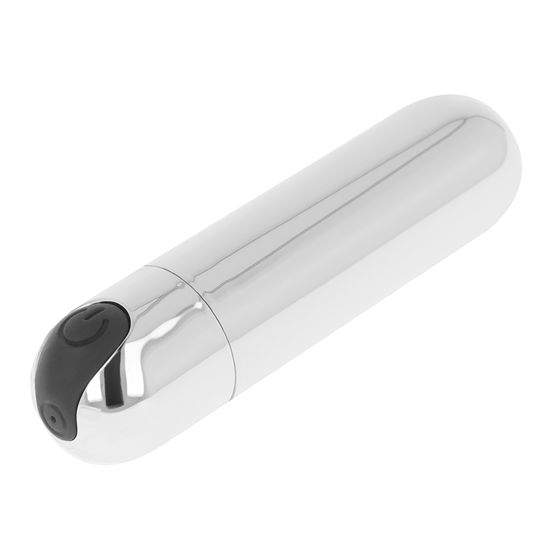Bala Vibrante OHMAMA Prata 8 CM, detalhe do design compacto e elegante para prazer discreto.