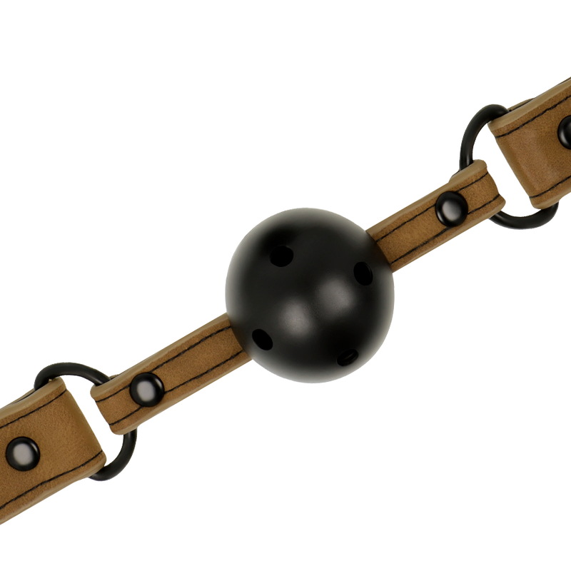 Mordaça respirável Fetish Submissive Origin em couro vegano para jogos BDSM