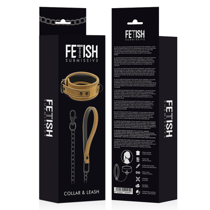 Close-up do Colar de Corrente FETISH SUBMISSIVE ORIGIN com Forro de Neoprene, destacando o design e os materiais.