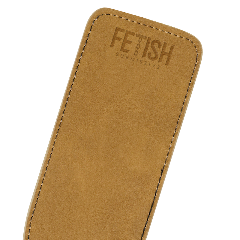 Close-up of the FETISH SUBMISSIVE Vegan Leather BDSM Whip, showing its durable material and design.