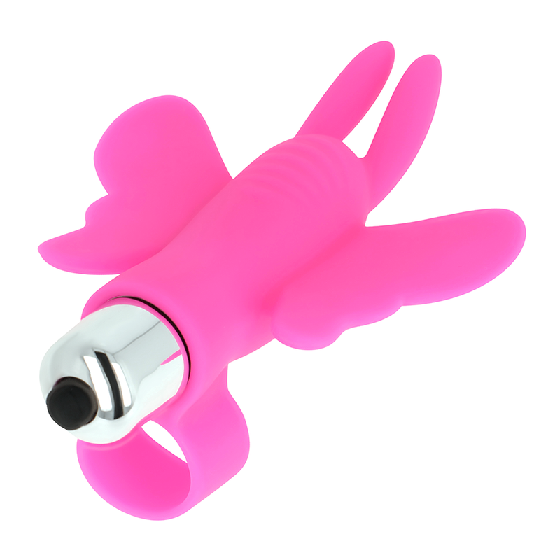 Close-up of the OHMAMA Dedal Vibratório Estimulante Borboleta showing its ergonomic design and textured wings.