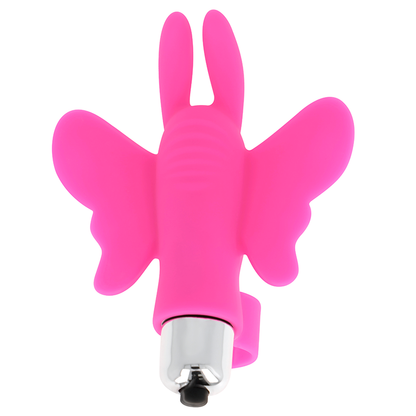 Close-up of the OHMAMA Dedal Vibratório Estimulante Borboleta showing its ergonomic design and textured wings.