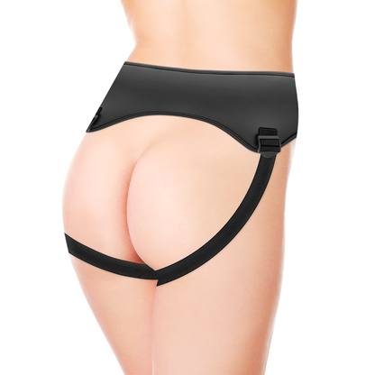 Dildo strap-on realista CYBER SILICOCK Master Huck com arnês e controlo remoto.