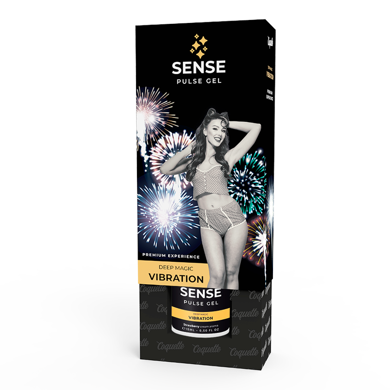 COQUETTE CHIC DESIRE Gel Vibrador Líquido Pulse Morango Premium 15ml com efeitos vibratórios e de aquecimento.