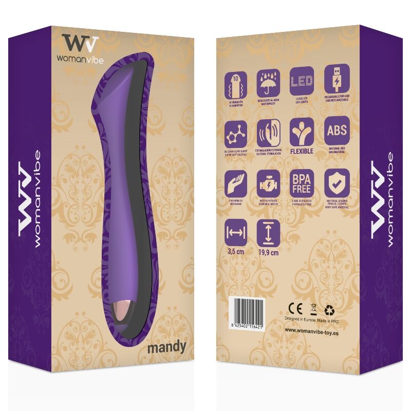 Vibrador recarregável Womanvibe Mandy Ponto K com duplo motor de silicone