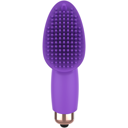 Close-up do WOMANVIBE Dedo Estimulador de Silicone Aisha Compacto e Potente, mostrando seu design ergonómico e material de silicone.