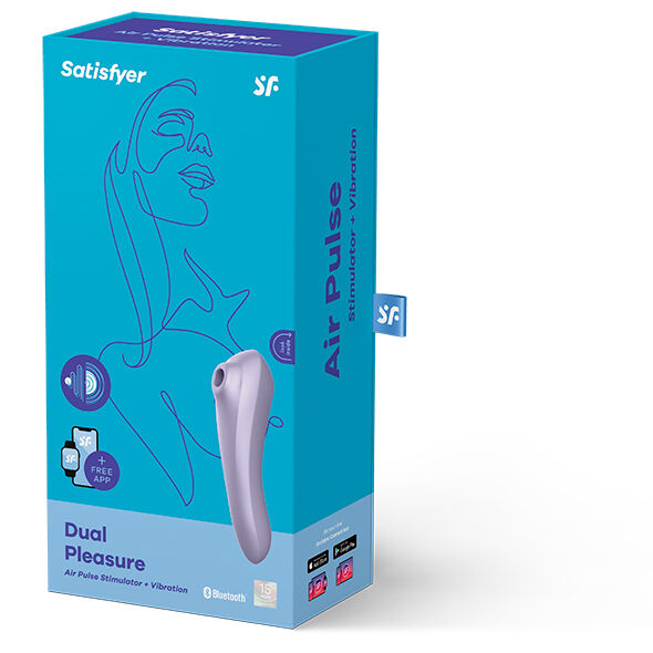 Satisfyer Vibrador Dual Pleasure Malva com design ergonómico, Air Pulse e ponta vibratória para ponto G.