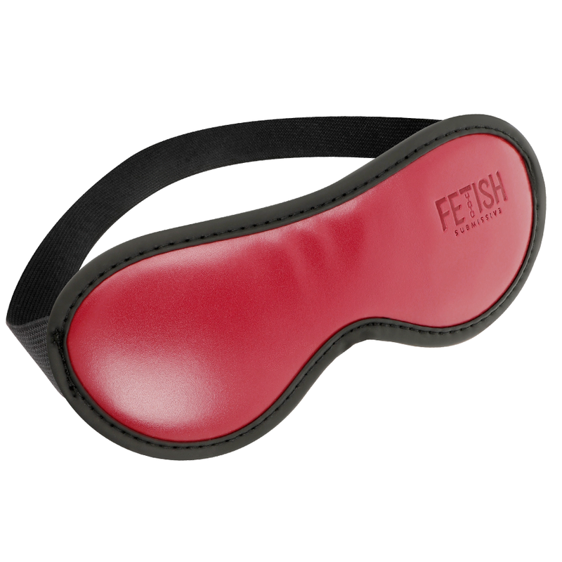 Máscara Fetish Submissive de couro vegano e neoprene para BDSM, com design ajustável.