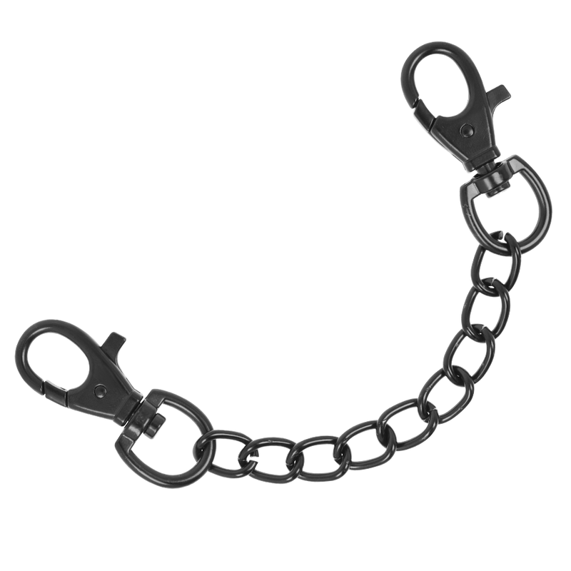Close-up of the FETISH SUBMISSIVE Algemas de Tornozelo em Couro Vegano com Forro de Neoprene, mostrando detalhes da fivela e material.
