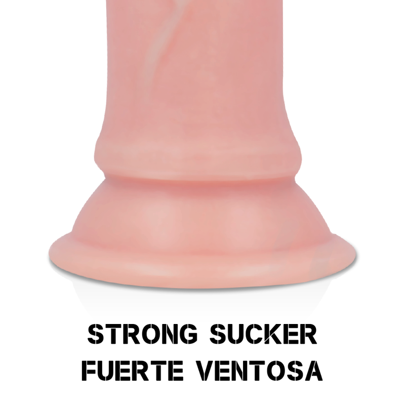 Close-up do ROCKARMY Arnês e Dildo Realista Dupla Densidade 17cm, mostrando textura e funcionalidades.