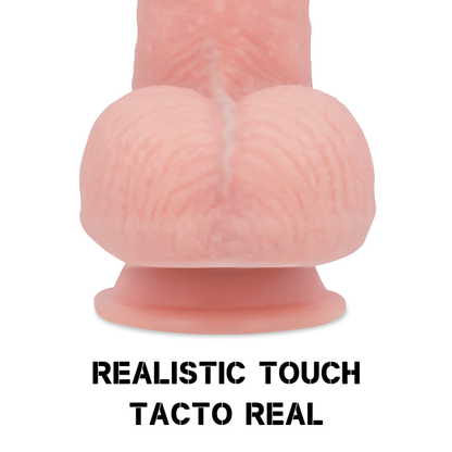 Close-up do ROCKARMY Arnês e Dildo Realista Dupla Densidade 17cm, mostrando textura e funcionalidades.