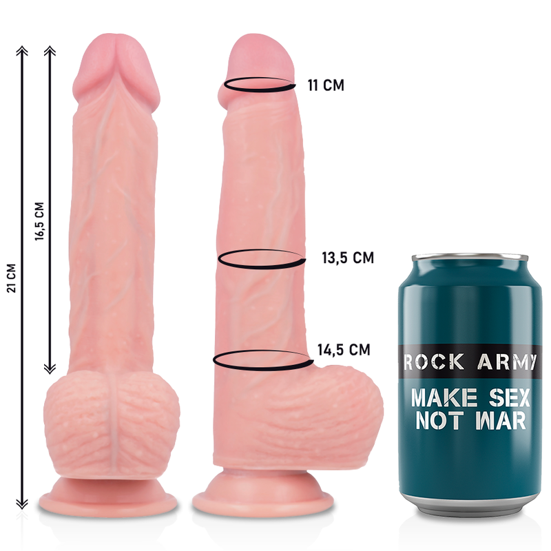 Conjunto ROCKARMY com arnês de couro PU e dildo realista Spitfire de silicone líquido, ideal para prazer versátil.