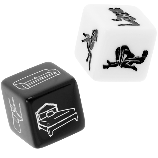 Dados Fetish Submissive para Jogos BDSM, apresentando posições e locais para brincadeiras sensuais.