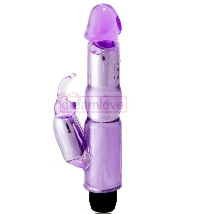 Vibrador Coelho Fantasia BAILE com estimulador clitoriano e design ergonómico na cor roxa