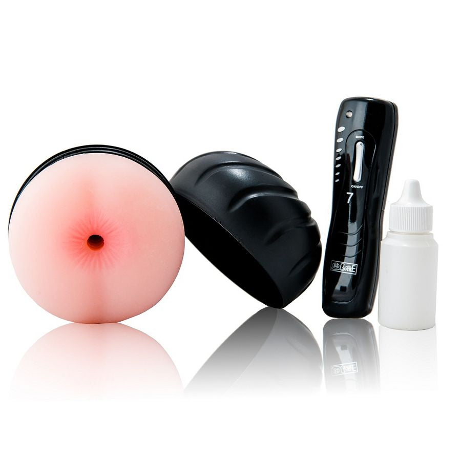 Close-up do Masturbador de Ânus BAILE com Vibrador, mostrando a textura realista e detalhes do design.